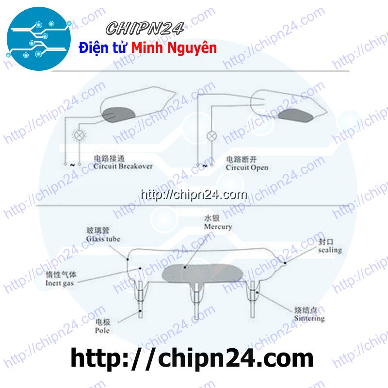 [2 CON] Công tắc thủy ngân 5mm