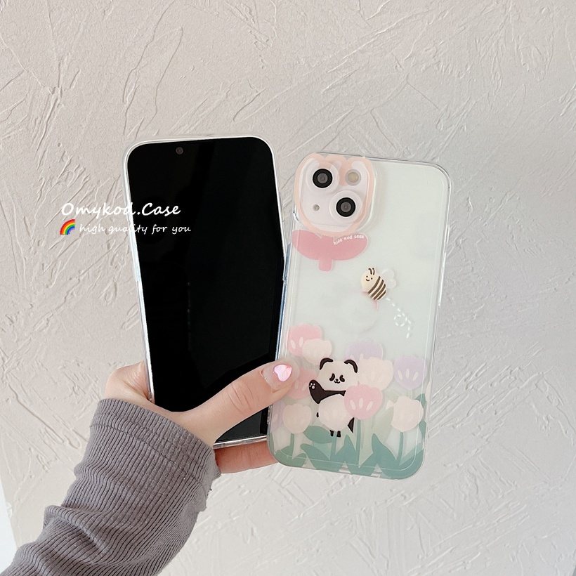 Ốp Điện Thoại Trong Suốt In Hình Gấu Trúc Cho Samsung S21 S20 FE S22 S21 S20 Plus Ultra Note 20Plus M33 M23 M53