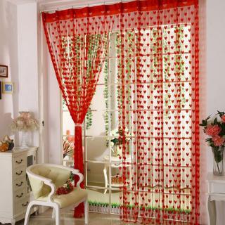 Rèm Cửa Họa Tiết Trái Tim Lãng Mạn HOUSEEKER Kích Thước 100x200cm