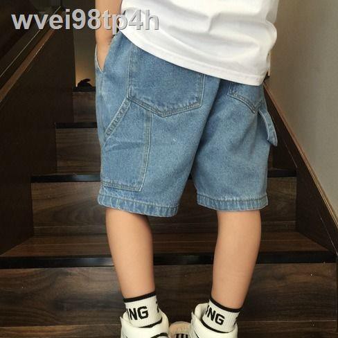 2T8Con trai mùa hè Hàn Quốc trẻ em hoang dã năm quần short jeans hip hop đường phố khiêu vũ trang phục