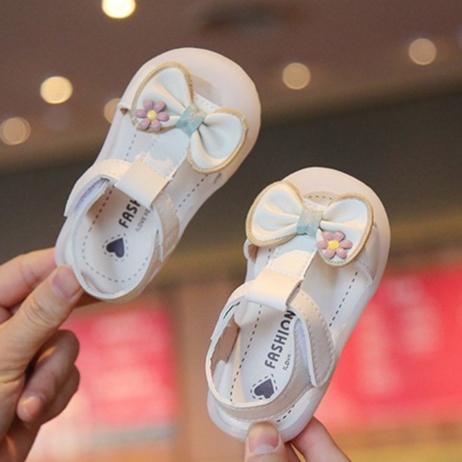 QUẢNG CHÂU LOẠI 1_Sandal Nơ hoa_Thỏ con xinh xắn tập đi cho bé gái 0-2 tuổi