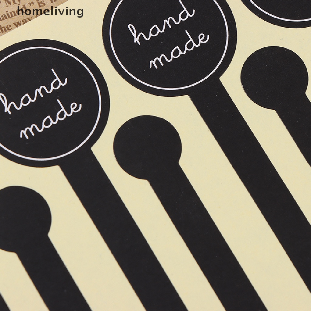 Set 100 Nhãn Dán Giấy Kraft Dài Trang Trí Túi Bánh Thủ Công