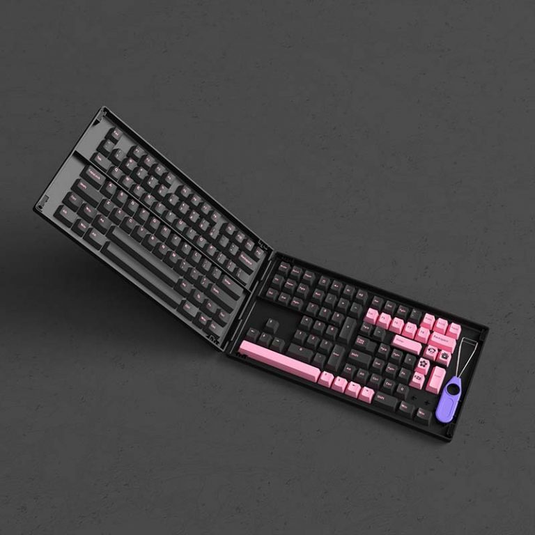 Bộ Keycap Akko Black Pink PBT Double-Shot (Cherry Profile-229 nút|ASA Profile-158 nút) CHÍNH HÃNG