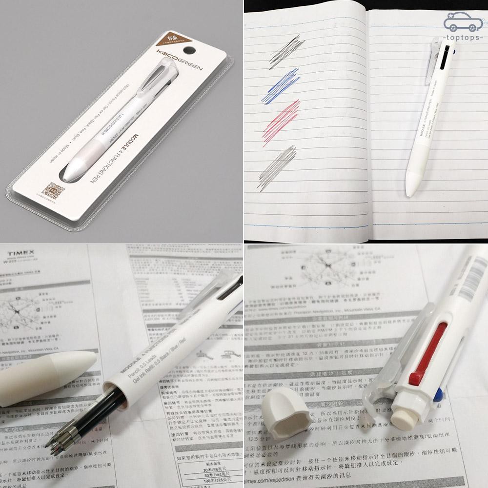 TOP Xiaomi KACO Signing Pen 4 In 1 Multifunction Gel Pen 0.5mm Lead Black Blue Red Ink Pencil Sign Pens Office School St