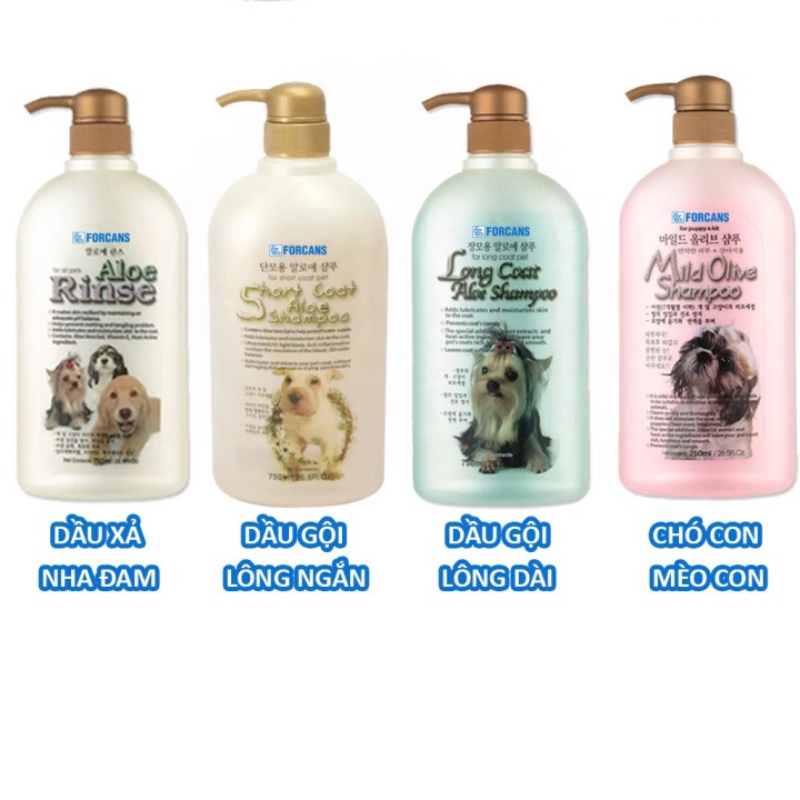 (Hỏa tốc) Sữa Tắm Forcans Nha Đam Dịu Nhẹ Cho Chó Mèo (750ml)