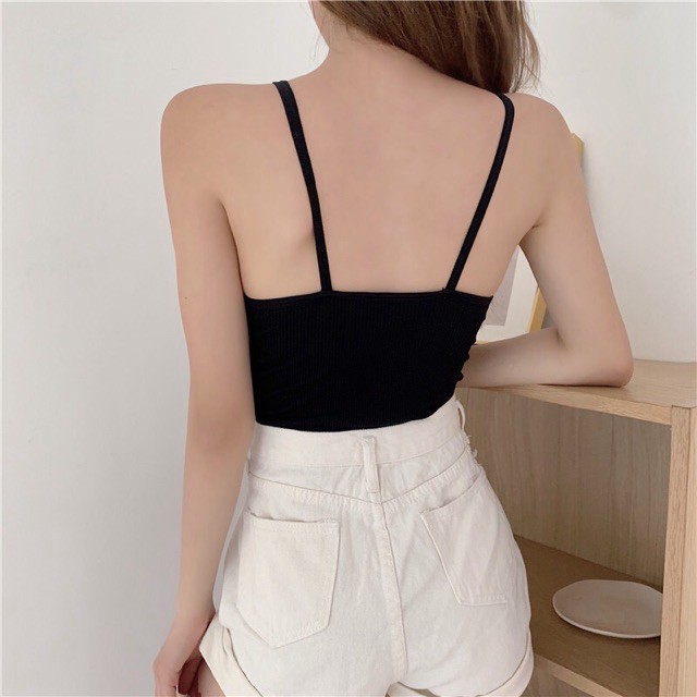 ❤️FREE SHIP❤️ Áo Bra Cotton Dáng Dài Đệm Bàn Tay Cao Cấp V88