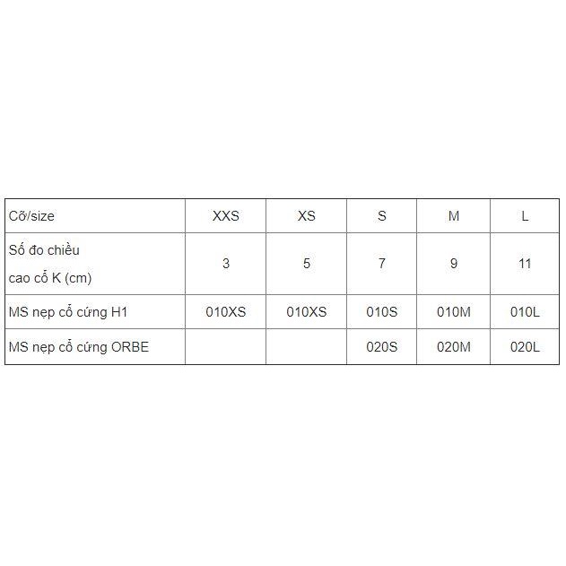 NẸP CỔ CỨNG ORBE H1 TRẺ EM - NGƯỜI LỚN - HỖ TRỢ ĐIỀU TRỊ TRẸO CỔ - CHẤN THƯƠNG CỘT SỐNG CỔ