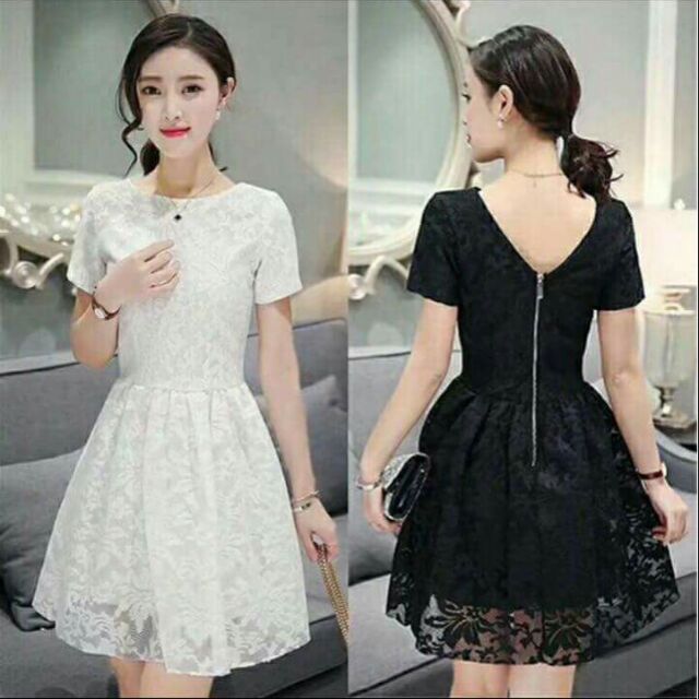 Đầm ren xoè qc