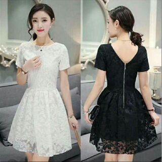 Đầm ren xoè qc