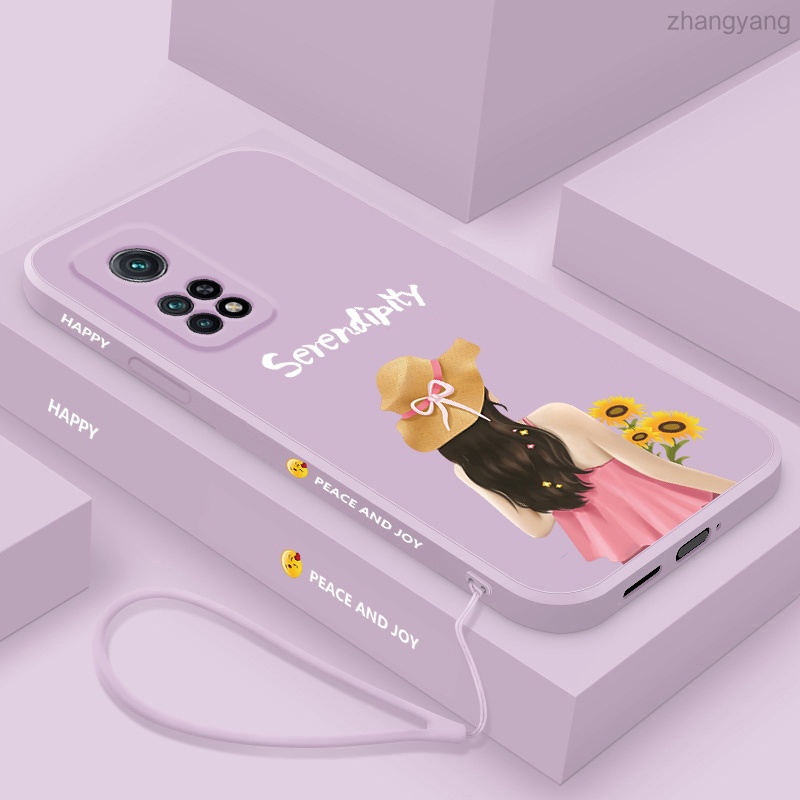 Ốp Điện Thoại Silicon Họa Tiết Nhân Vật Dễ Thương Kèm Dây Đeo Cho redmi note 11 note 11s note 11 pro