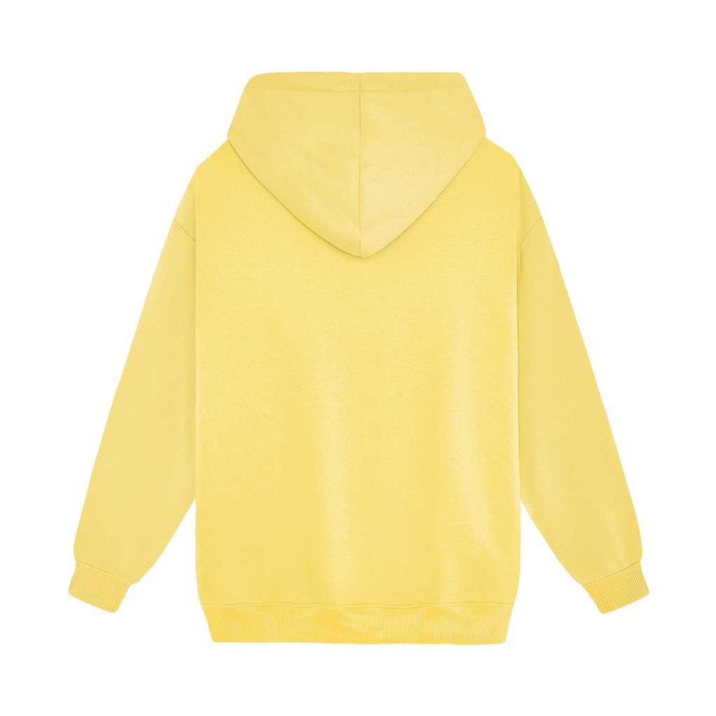 Áo Hoodie Thêu Logo Champion Sắc Nét Phía Trước-Chất Vải Nỉ Bông Cotton-Form Rộng Rãi Unisex Nam Nữ-Màu Vàng Nhạt