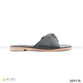 DEP178 Dép bệt da lì 2 quai xoắn my my shoes