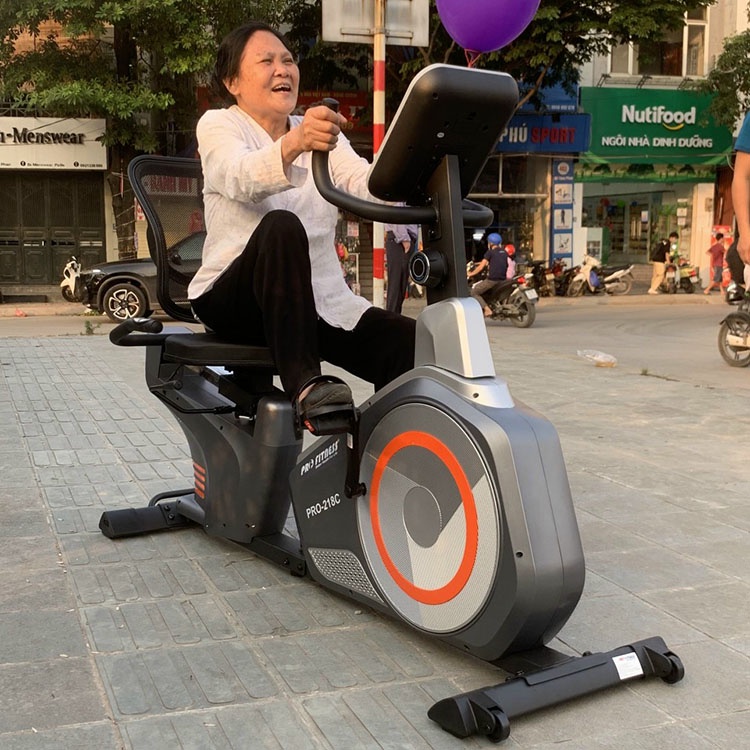 Xe đạp tập thể dục Profitness Pro-218C ⚡ Xe đạp phục hồi chức năng có tựa lưng - máy tập xương khớp - xe đạp người già
