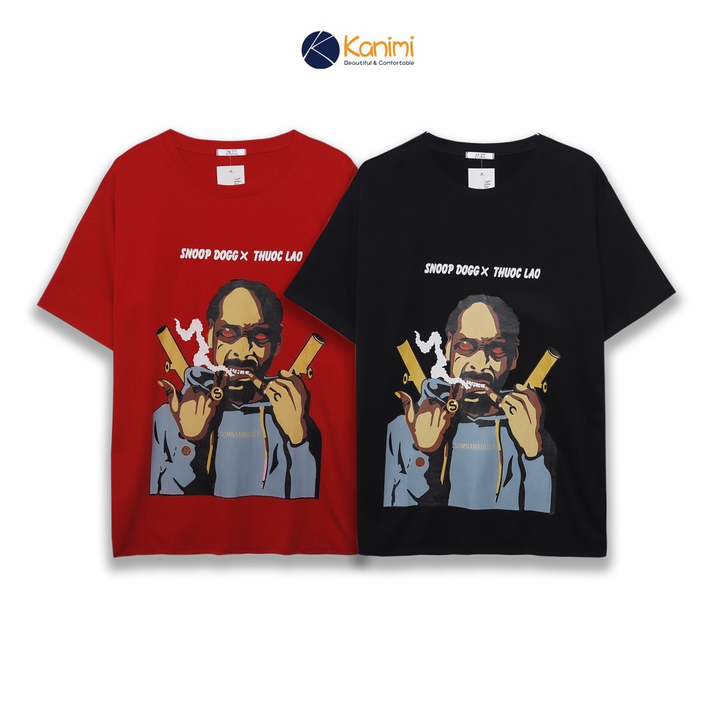 Áo thun, áo phông T LÀO tay lỡ phom rộng Ulzzang Unisex Kanimi 45-75kg