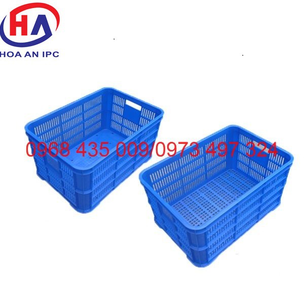 Thùng nhựa rỗng HS014  KT: 610x420x250 mm (sóng nhựa hở 2T5)