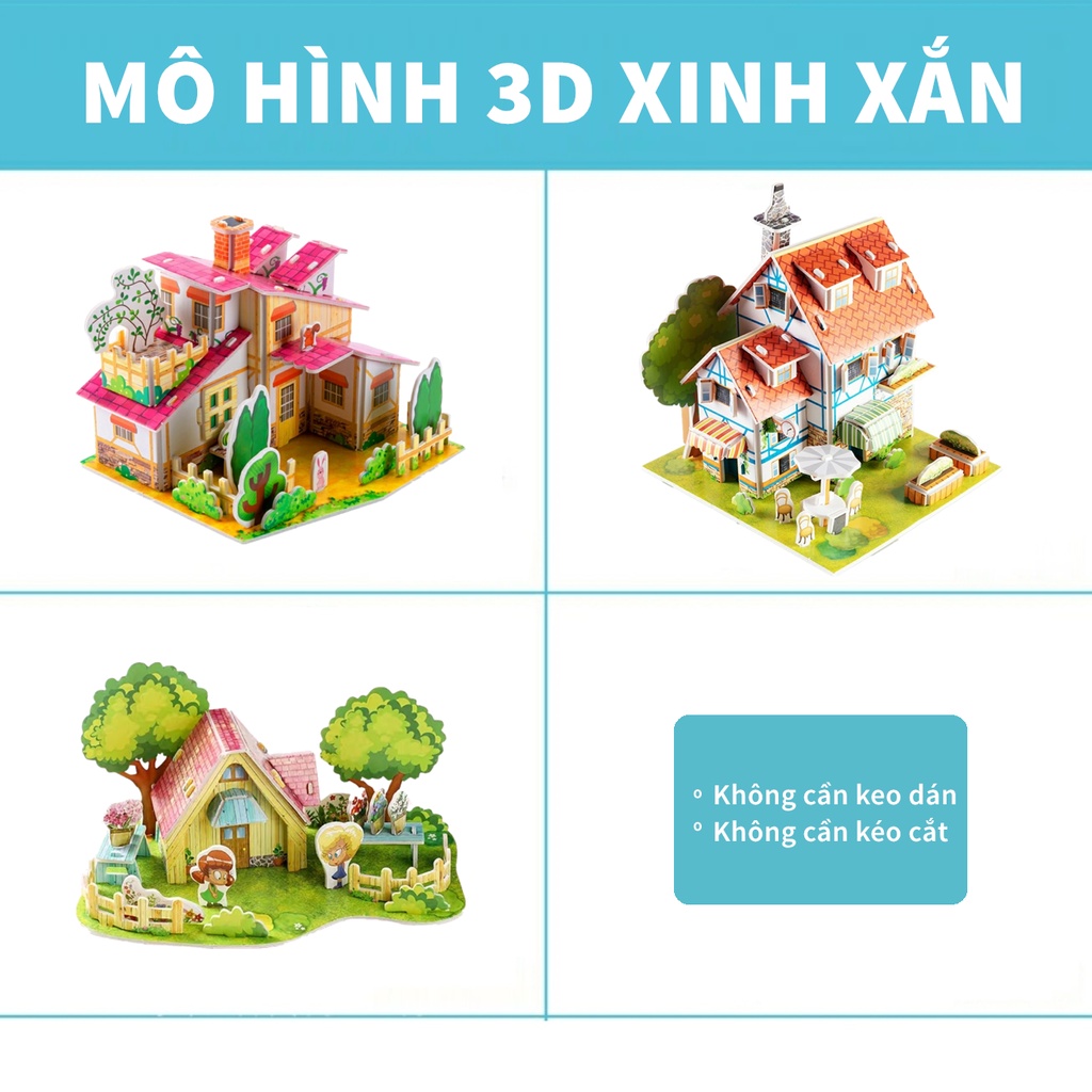 [Hàng loại 1] BỘ ĐỒ CHƠI XẾP HÌNH LẮP RÁP 3D MÔ HÌNH NGÔI NHÀ SIÊU XINH XẮN CHO BÉ GÁI - Thiên Thần Nhỏ