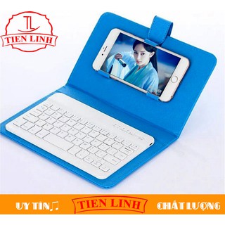Bao Da + Bàn Phím cho IPHONE 4/5/6/7/8 Hệ Điều Hành IOS Từ 4 đến 6.5 Inch (Xanh Dương)