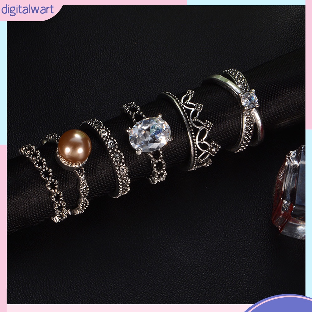 Set 6 nhẫn nữ họa tiết đa dạng thời trang