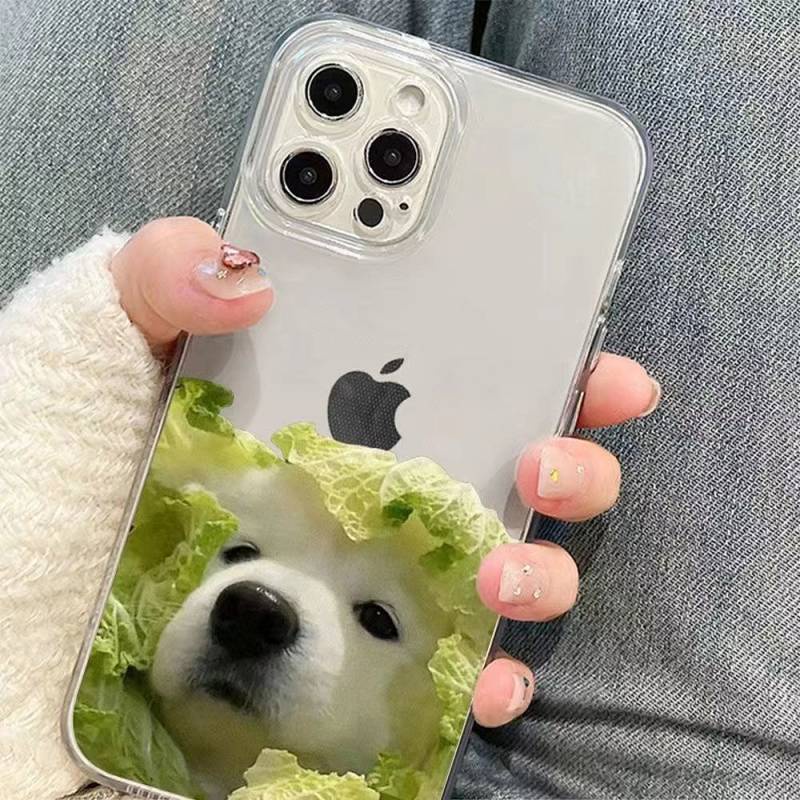 Ốp điện thoại mềm in hình cún trong suốt thích hợp cho iPhone 11 12 / 13 pro max 6S / 7/8 Plus Xs Max XR 6Cxf