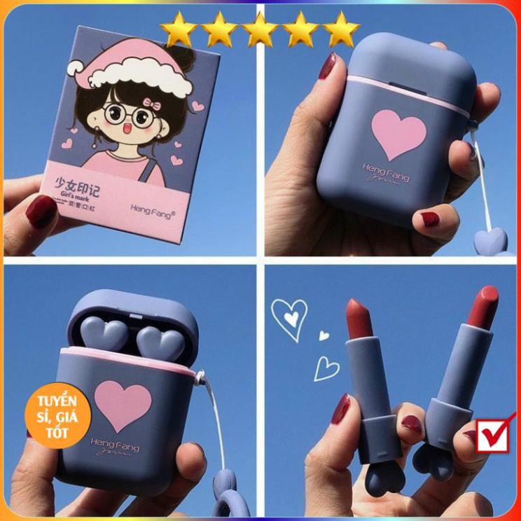 Set Son Thỏi Hengfang Airpod Thiết Kế Bắt Mắt Dễ Thương Siêu Lì Mềm Mịn Thơm Hàng Chuẩn Nội Địa Trung KING DC | BigBuy360 - bigbuy360.vn