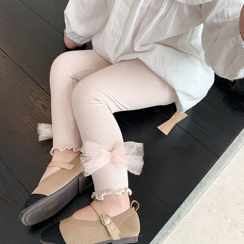 Quần Legging Đính Nơ Dễ Thương Thời Trang Cho Bé Gái