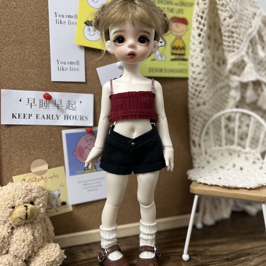 Búp Bê BJD 30cm 8.26 Mặc Đồ Hai Dây Xỏ Hạt Phong Cách Gợi Cảm
