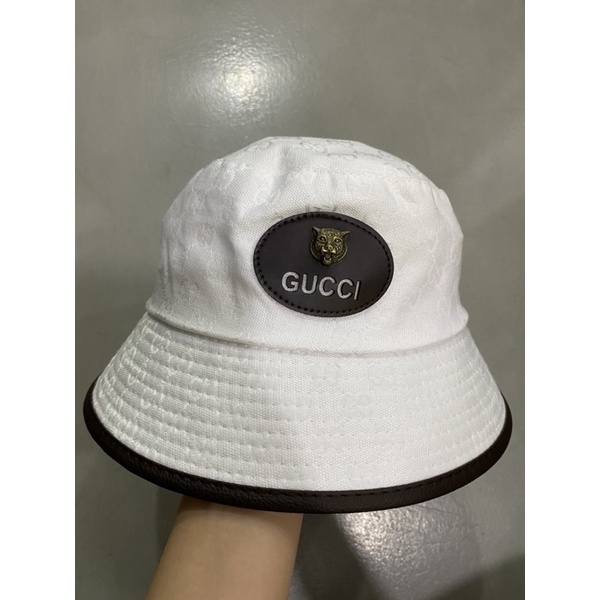 Nón bucket nam nữ, bo cụp gcc viền da logo đầu thú cao cấp