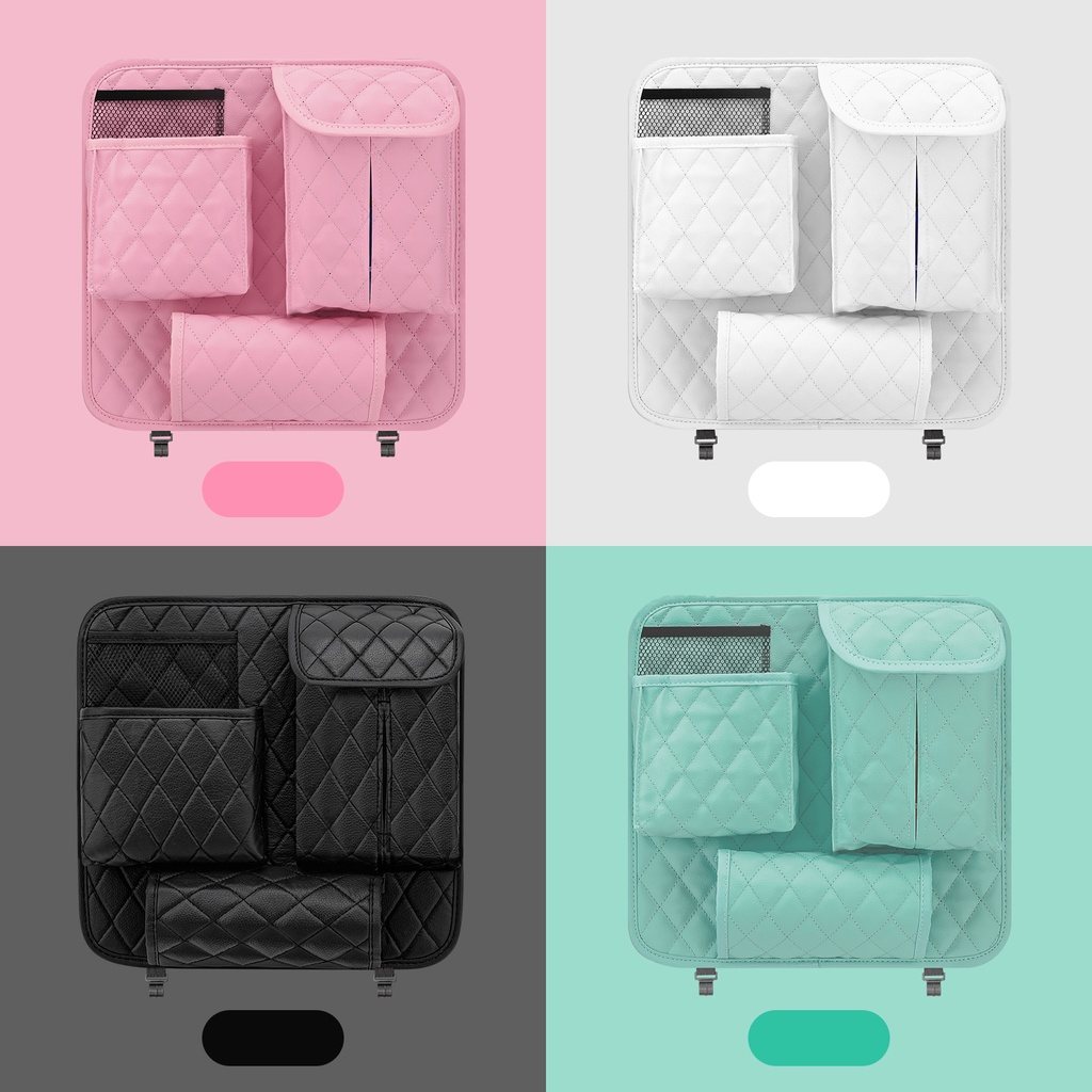 Túi Da Pu Nhiều Ngăn Đựng Đồ Đa Năng Gắn Sau Ghế Xe Hơi