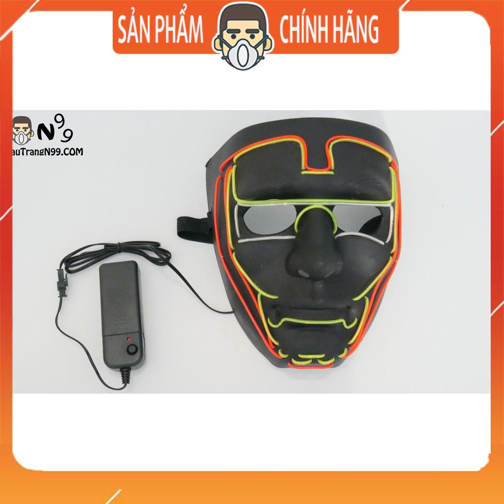 Mặt nạ hóa trang I-ron Man đèn led Halloween dạ hội