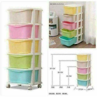 Tủ nhựa 5 tầng có bánh xe