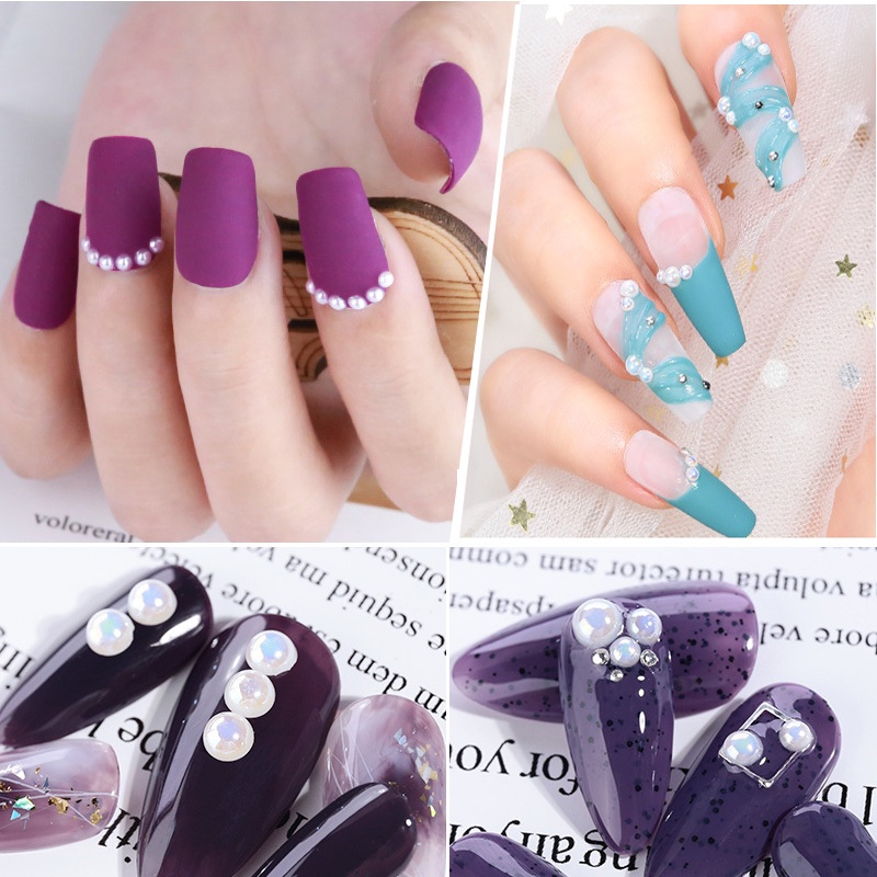 Ngọc Trai Nail Trang Trí Nửa Nhân Tạo Ngọc Trai Đính Móng Siêu Đẹp Sét 6 Mẫu Đa Dạng