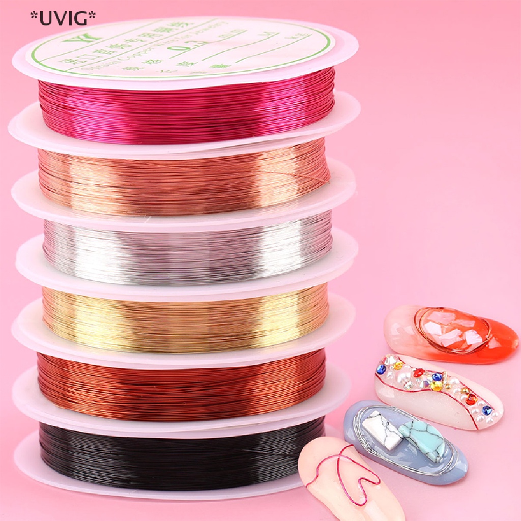 [[UVIG]] 1 Roll Metal Wire Line Gold/Silver Nail Art Copper Wire Jewelry DIY Nail Decor [Hot Sell]