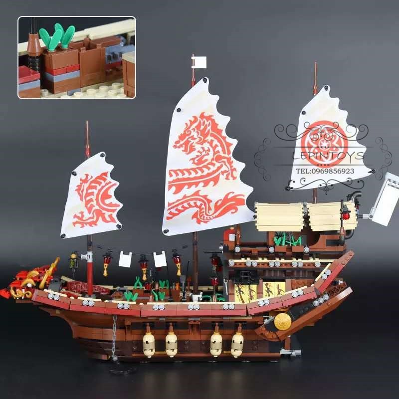 Mô hình Ninja movie Genuine Ship Series The Destiny`s Bounty  Ninjago 06057 Thuyên rông Quà cho các bé trai  82203