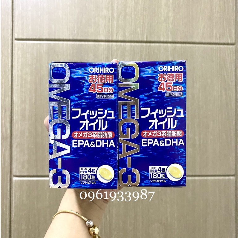 Viên uống dầu cá Omega-3 hỗ trợ tim mạch Orihiro 180 viên nhật bản