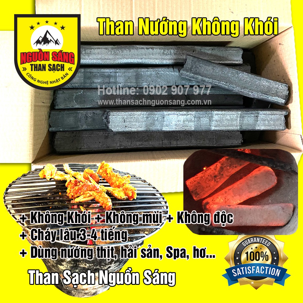 (5 kg) Than mùn cưa vuông cao cấp loại 1, Than nướng không khói