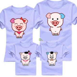 Combo 4 ao Áo gia đình super heo