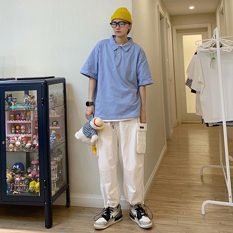 Áo polo nam nữ trơn basic đẹp cổ bẻ unisex form rộng tay lỡ hàng Quảng Châu ANDOSA PL02