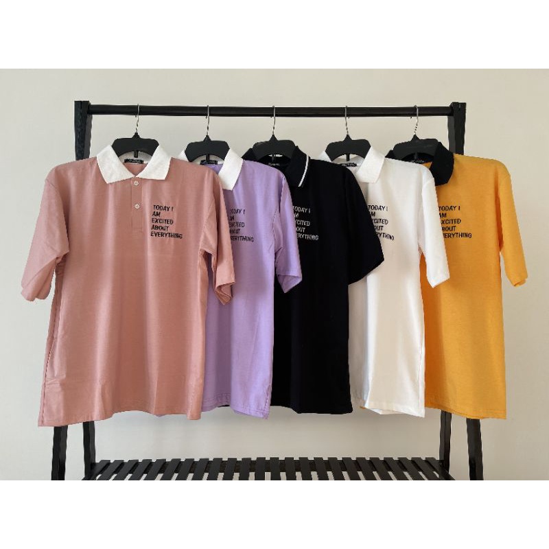 Áo Polo % Hình Thật B'teen unisex today i am