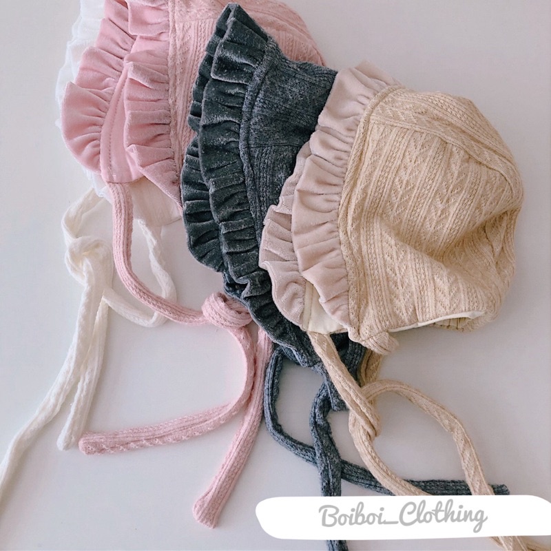 Mũ len tiểu thư đáng yêu thu đông cho bé