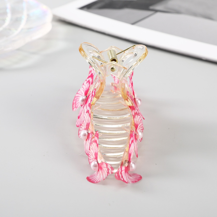 Kẹp Tóc Càng Cua 13Cm Bằng Acrylic Trong Suốt Đính Ngọc Trai Phong Cách Hàn Quốc Thời Trang Cho Nữ