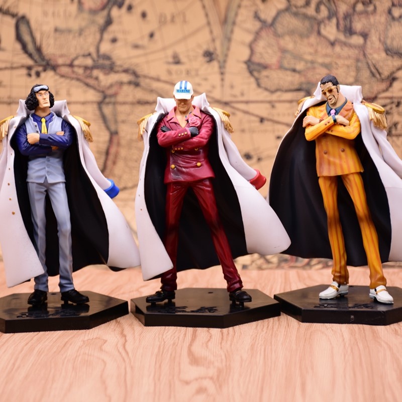 Mô hình One Piece - Mô hình đô đốc hải quân Kuzan Kizaru Akainu 13cm DD01