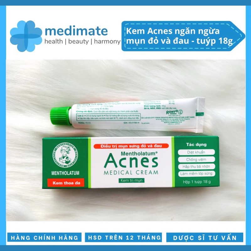 Kem Acnes medical cream ngăn ngừa mụn đỏ và đau (tuýp 18g)