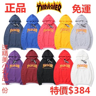 Mười Màu Có Sẵn ★Toàn bộ mạng🔥Áo Hoodie Tay Dài In Chữ Thrasher Flame Thời Trang Cá Tính