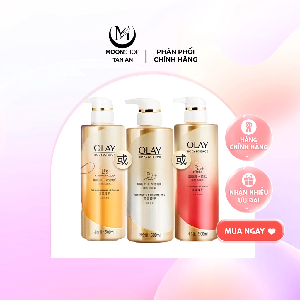 SỮA TẮM OLAY B3 SIÊU DƯỠNG TRẮNG DA , CẤP ẨM , ĐỘ ĐÀN HỒI CHO DA 500ML