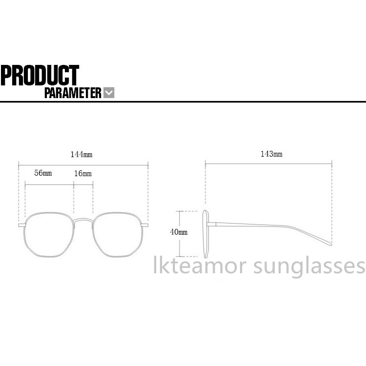 Kính mát gọng vuông chống tia UV400 phong cách vintage