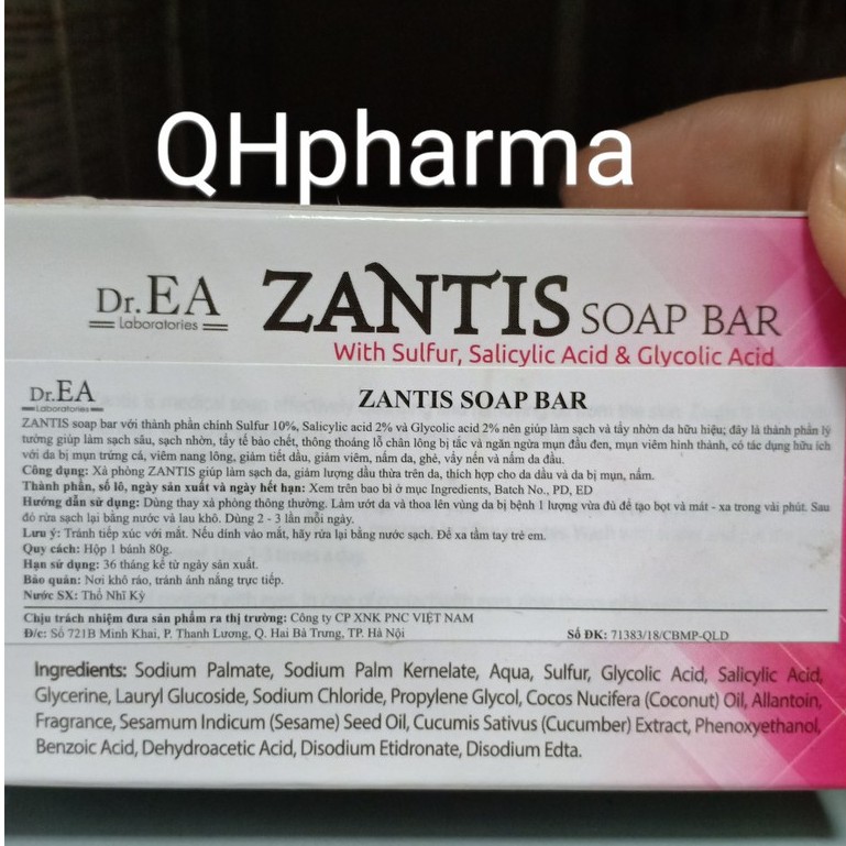Bánh xà phòng ZANTIS Soap Bar 80g làm sạch cơ thể