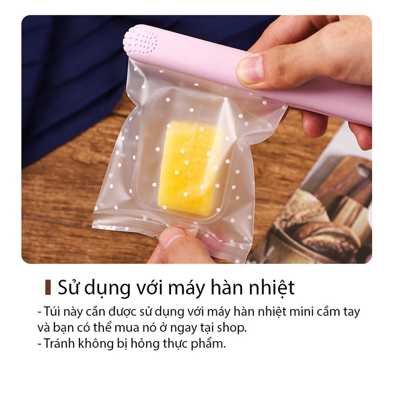 Túi đựng trà/ bánh kẹo,Túi OPP Chấm Bi, hàn nhiệt,100c/1sp - VUA BAO BÌ