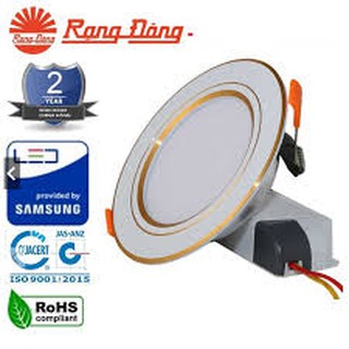 Đèn LED âm trần 90 7W đổi màu viền vàng viền bạc Rạng Đông