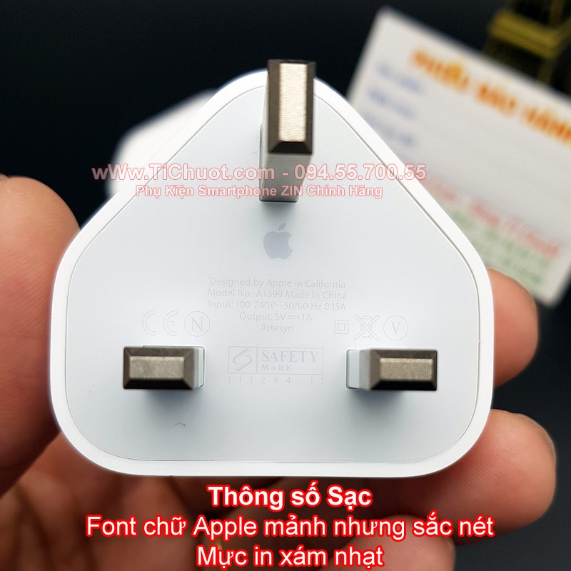 Củ Sạc iPhone 3 chấu ZIN Chính Hãng Bóc Máy