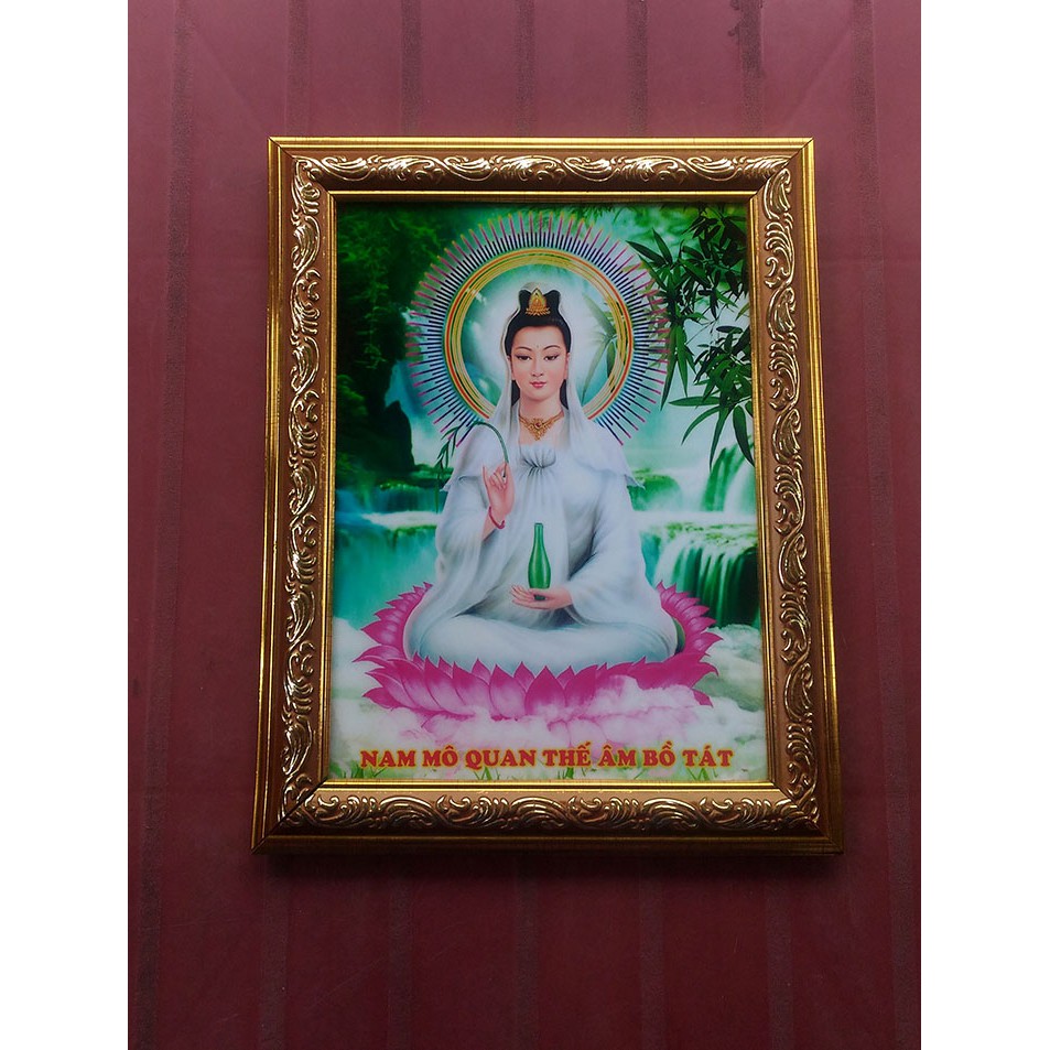 Khung Hinh Lamina Quan Âm Ngồi 23x30
